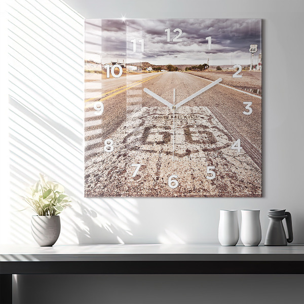 Square wall clock Route 66 USA