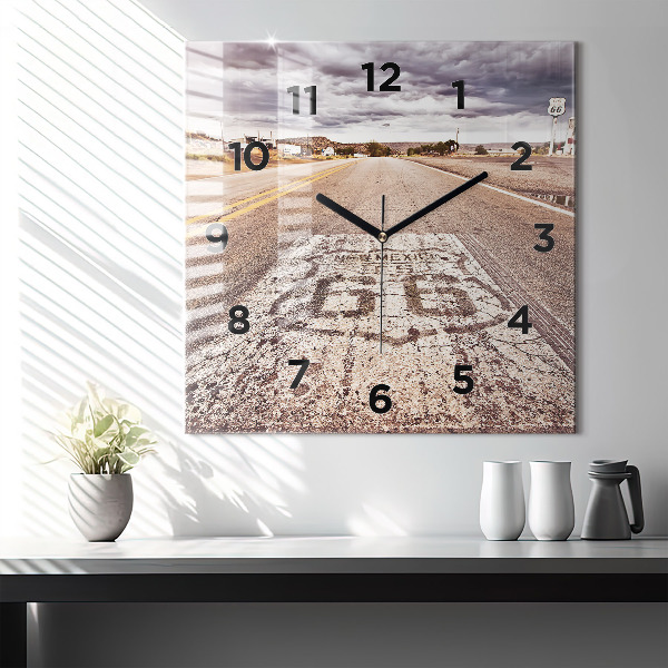 Square wall clock Route 66 USA