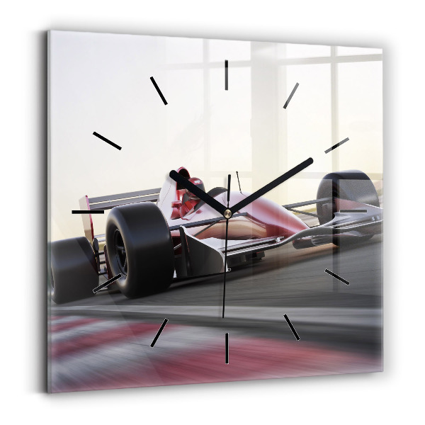 Square wall clock Sports racing car