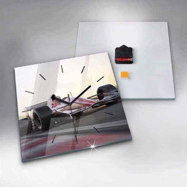Square wall clock Sports racing car