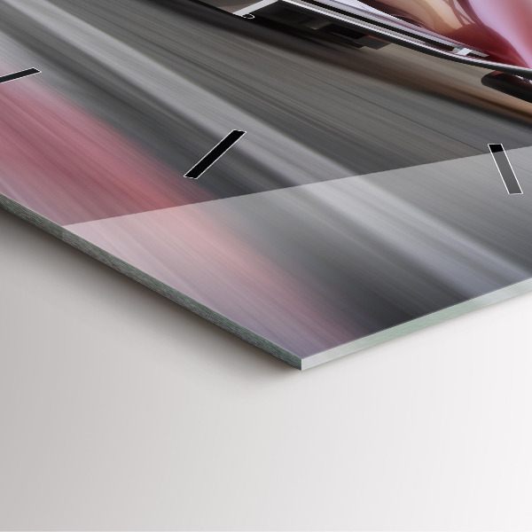 Square wall clock Sports racing car