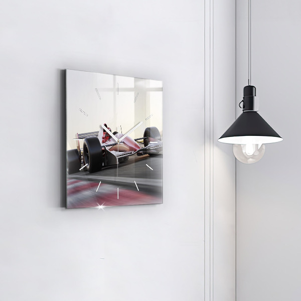 Square wall clock Sports racing car