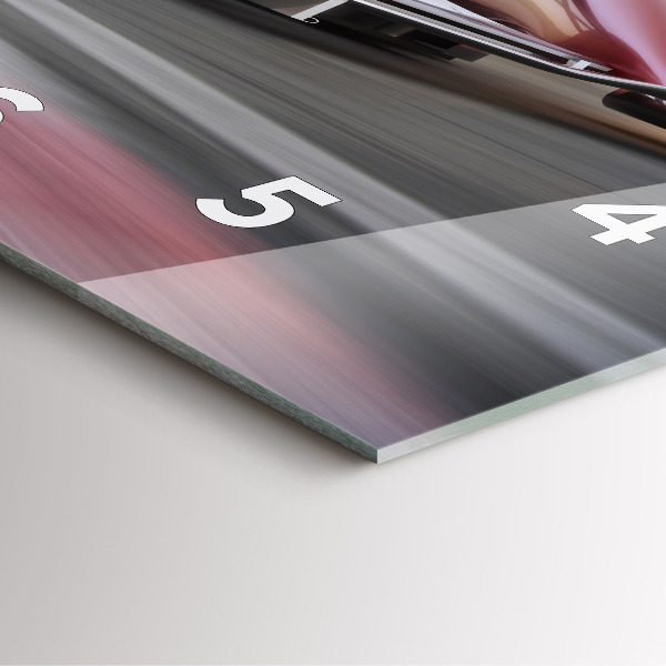 Square wall clock Sports racing car