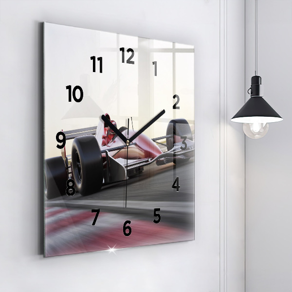 Square wall clock Sports racing car
