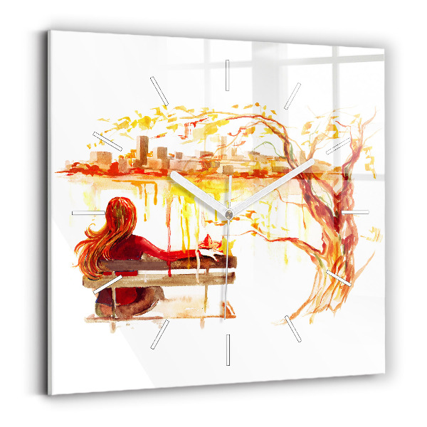Square wall clock Autumn Landscape