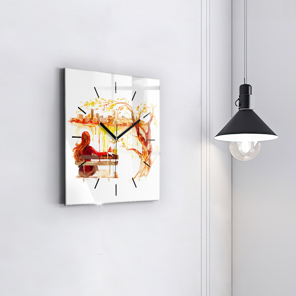 Square wall clock Autumn Landscape