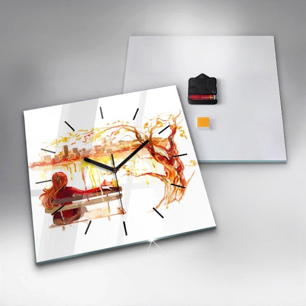 Square wall clock Autumn Landscape