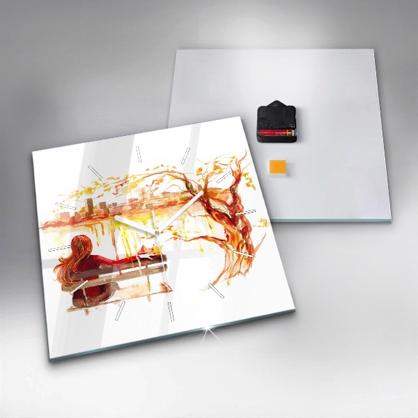 Square wall clock Autumn Landscape