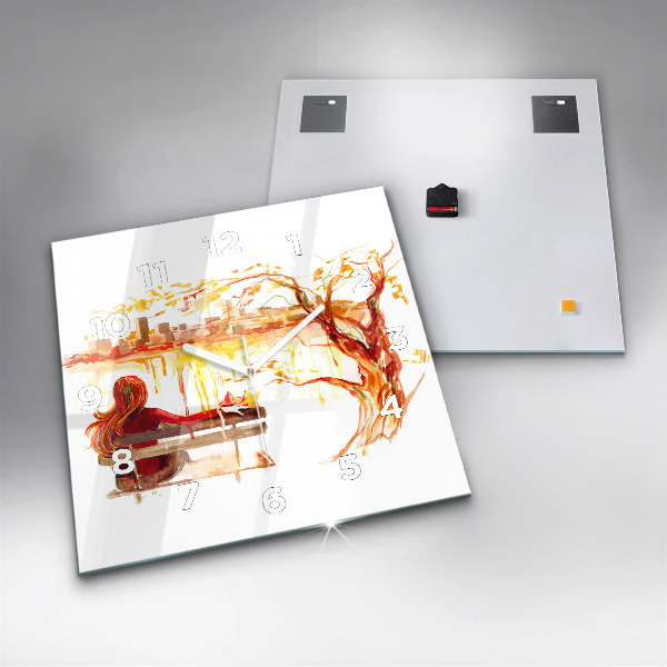 Square wall clock Autumn Landscape