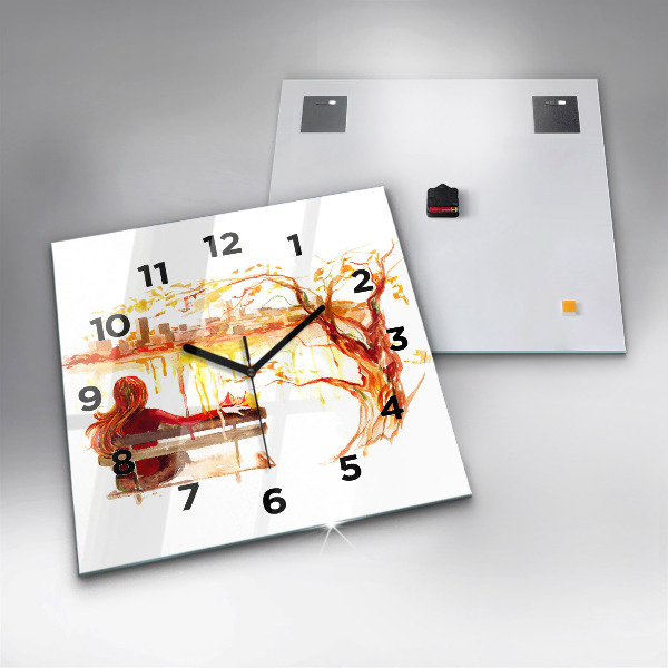 Square wall clock Autumn Landscape