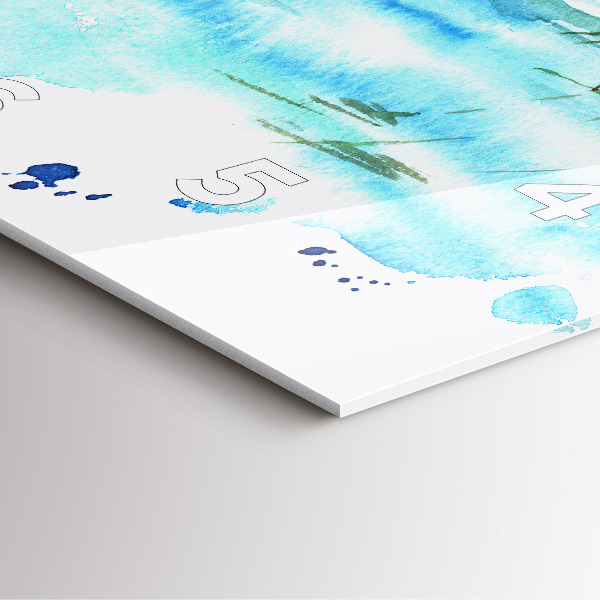 Square wall clock Picture of a deserted island