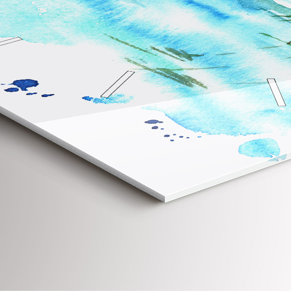 Square wall clock Picture of a deserted island