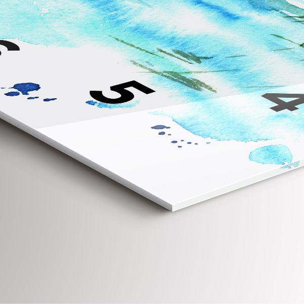 Square wall clock Picture of a deserted island