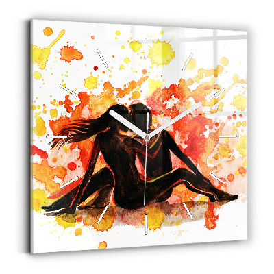 Square wall clock Love and a couple in love