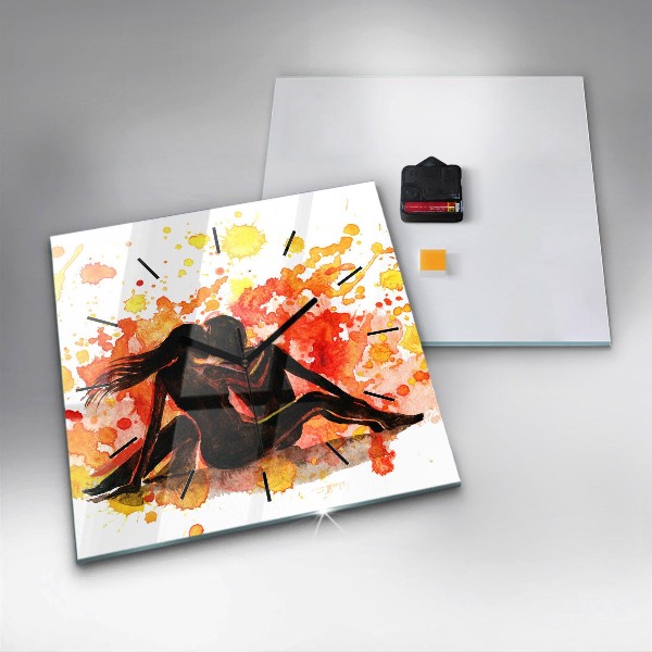 Square wall clock Love and a couple in love