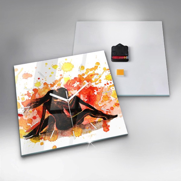 Square wall clock Love and a couple in love