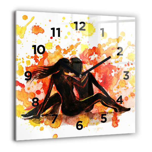 Square wall clock Love and a couple in love