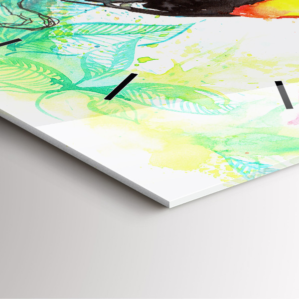 Square wall clock Toucan in the grass