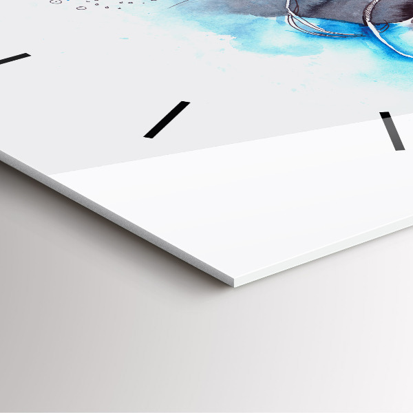 Square wall clock Underwater fish life