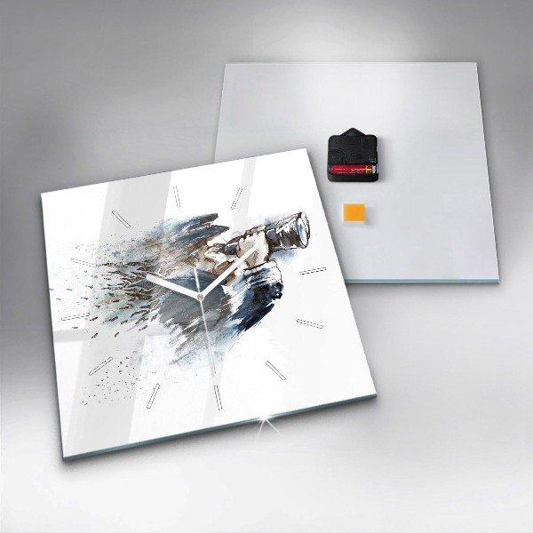 Square wall clock Captain with binoculars