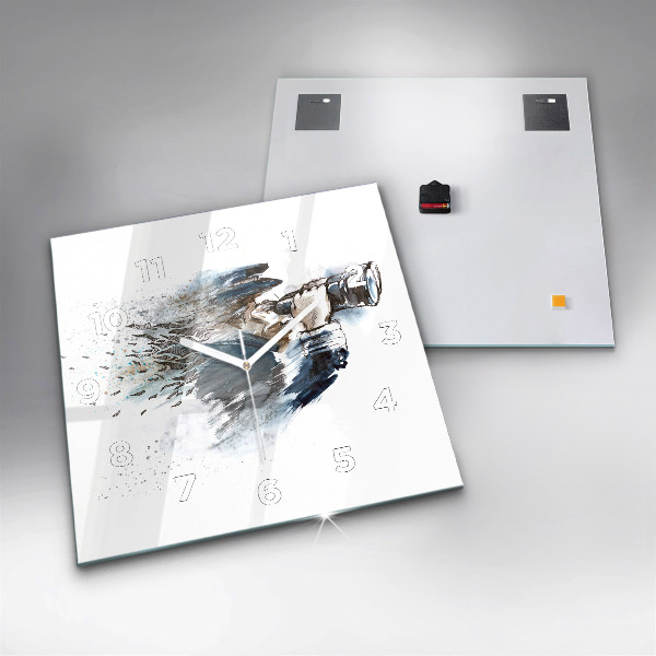 Square wall clock Captain with binoculars