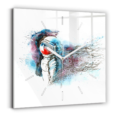 Square wall clock Astronaut abstraction