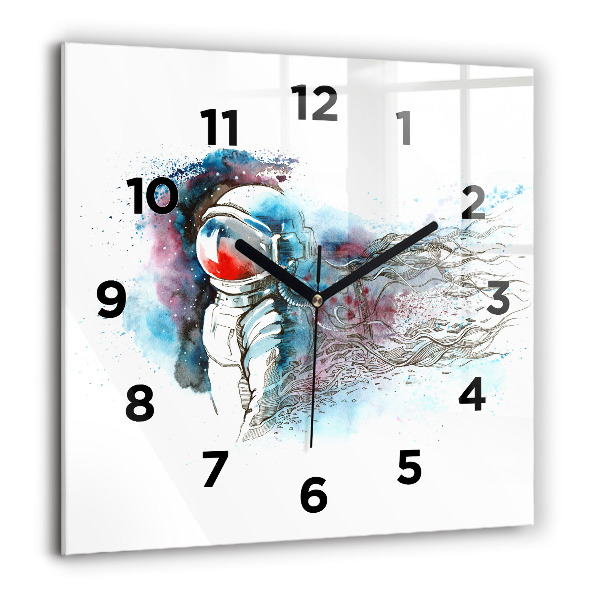Square wall clock Astronaut abstraction