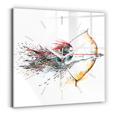 Square wall clock A warrior on the hunt