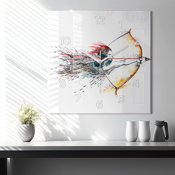 Square wall clock A warrior on the hunt