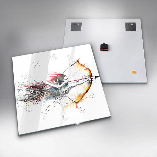 Square wall clock A warrior on the hunt