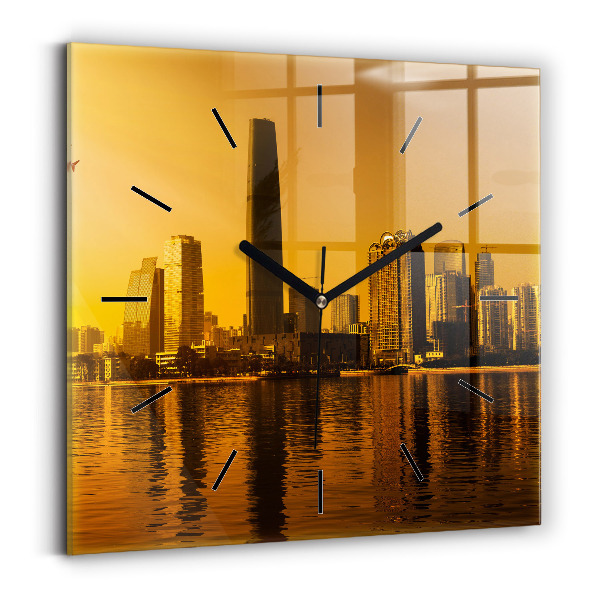 Square wall clock Zhujiang River China