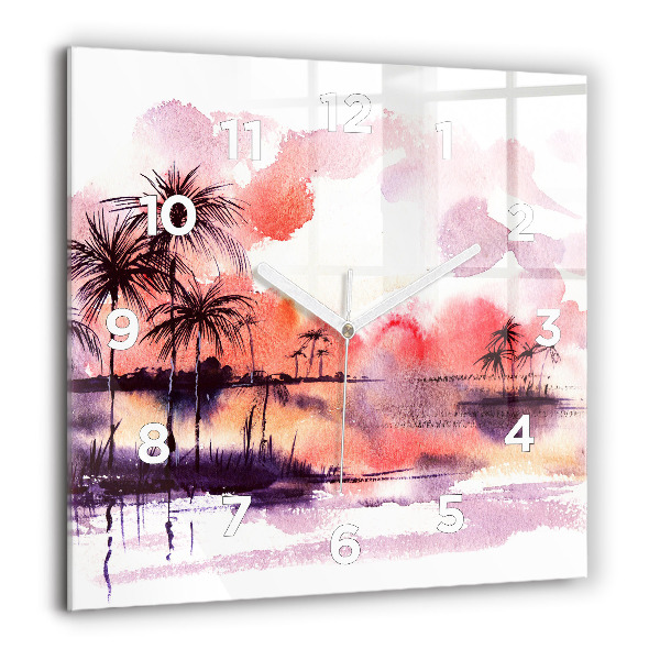Square wall clock Tropical Landscape
