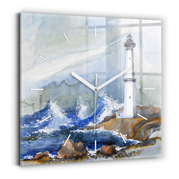 Square wall clock The sea and the lighthouse