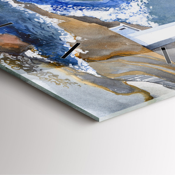 Square wall clock The sea and the lighthouse