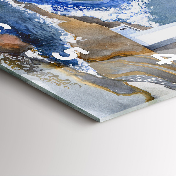 Square wall clock The sea and the lighthouse