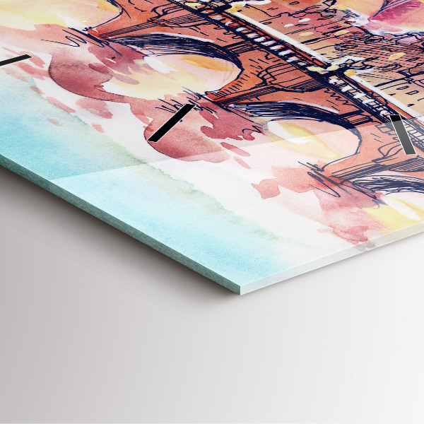 Square wall clock Painted Landscape of Paris