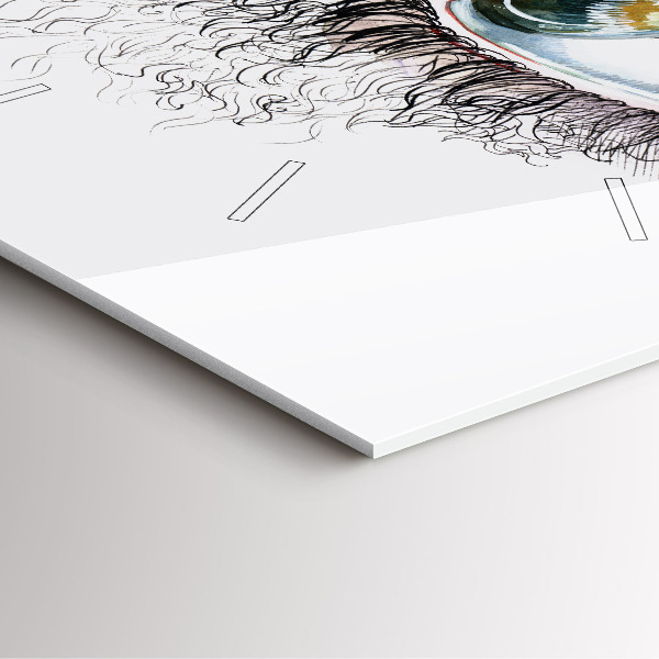 Square wall clock Drawing of a human eye