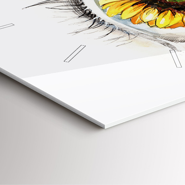 Square wall clock Sunflower flower in the eye