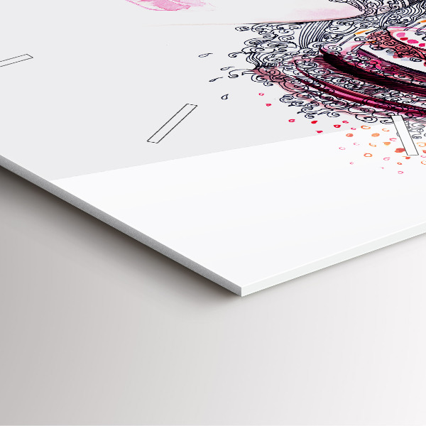 Square wall clock Sweet woman with cake