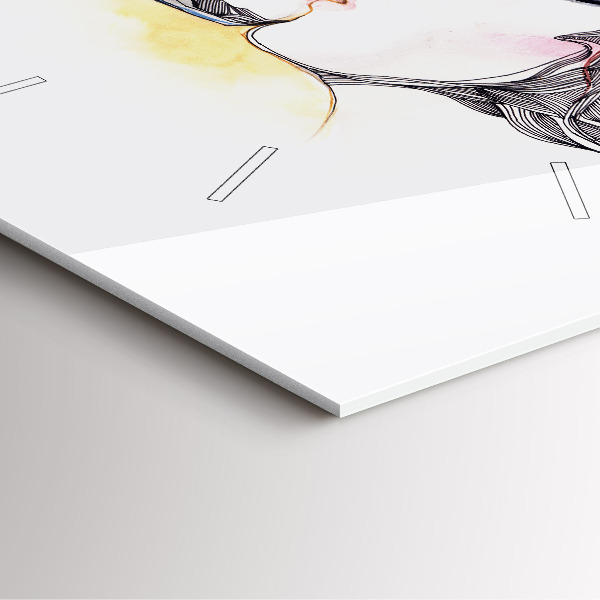 Square wall clock Love kiss drawing