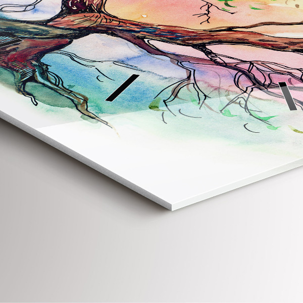 Square wall clock Tree the heart of nature