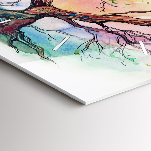 Square wall clock Tree the heart of nature