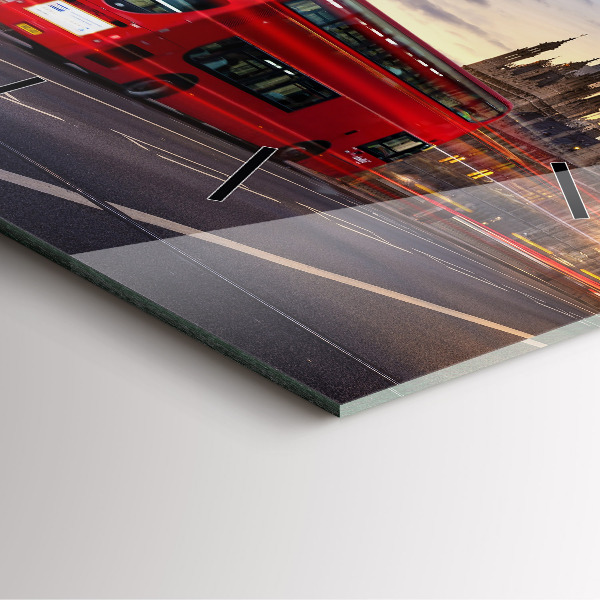 Square wall clock Red London Bus