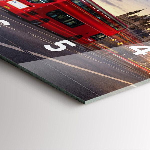 Square wall clock Red London Bus