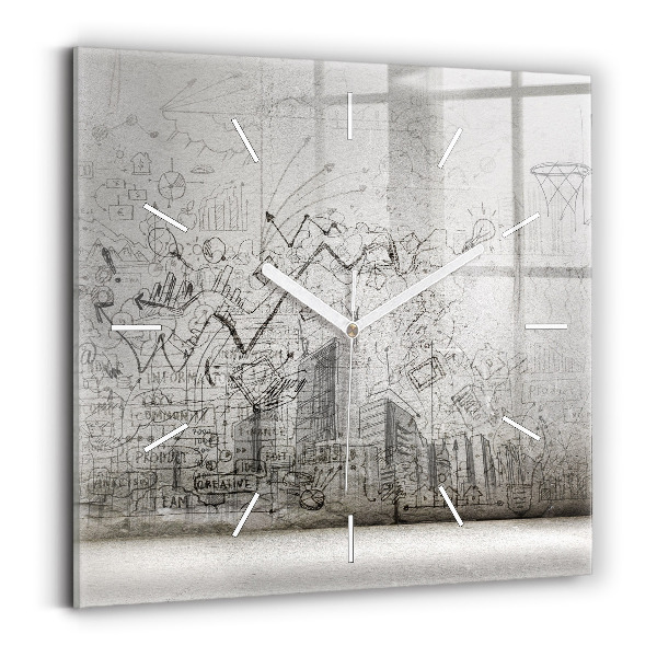 Square wall clock Sketch of the City