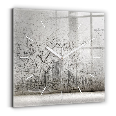 Square wall clock Sketch of the City