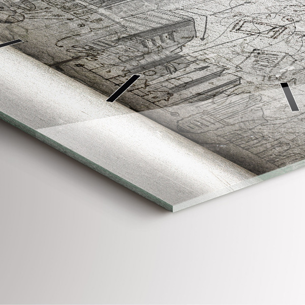 Square wall clock Sketch of the City