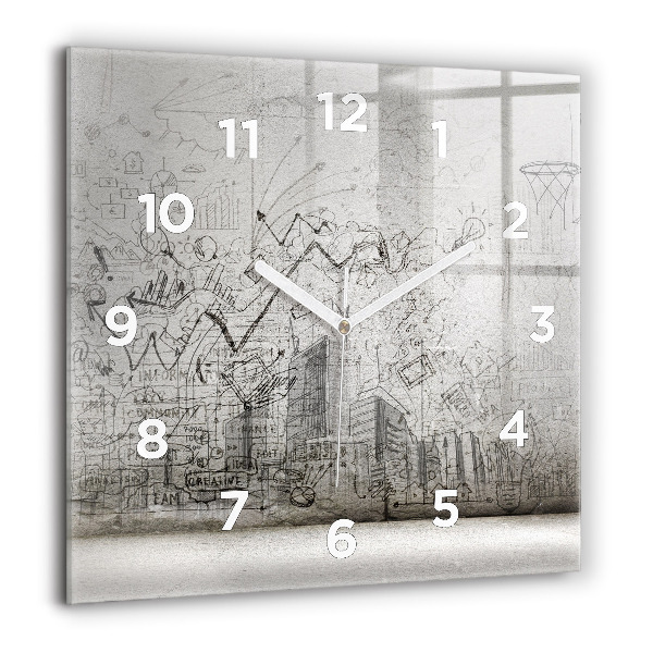 Square wall clock Sketch of the City