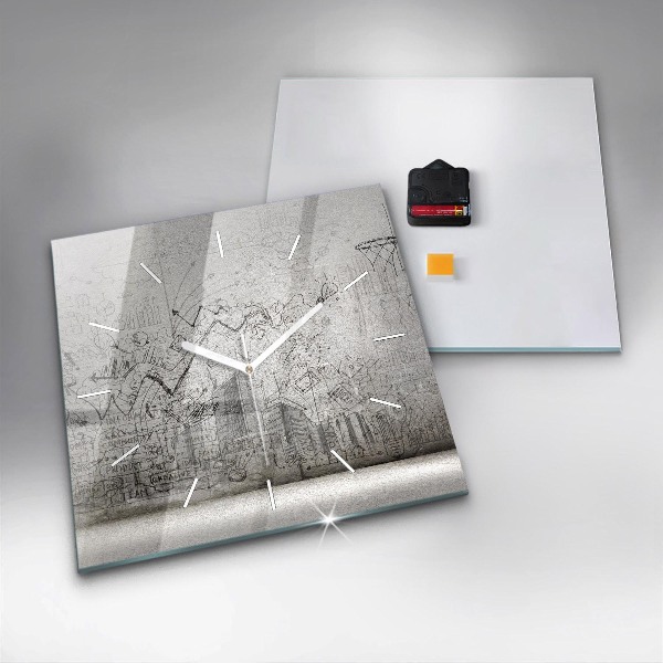 Square wall clock Sketch of the City