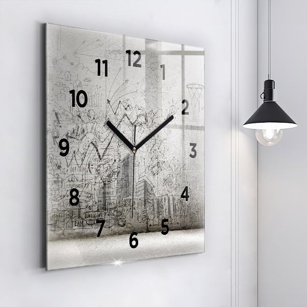 Square wall clock Sketch of the City